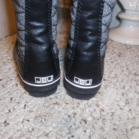 JBU Lorna Encore Black & Gray Herringbone Lace-Up Winter Boots - Picture 6 of 11